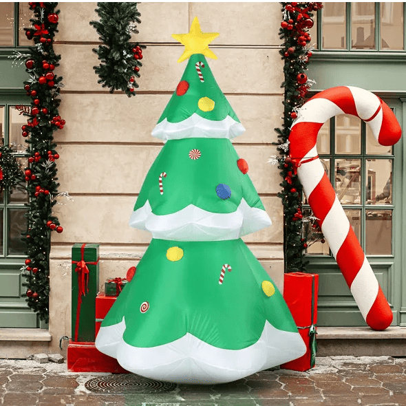 6.9 FT Lighted Christmas Inflatable Decoration, Inflatable Christmas Tree, Blow Up Yard Decorations With Built-in LED Lights For Holiday Party Front Yard Lawn Garden Decor