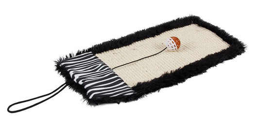 Pet Life 'Scrape-Away' Eco-Natural Sisal And Jute Hanging Carpet Cat Scratcher With Toy