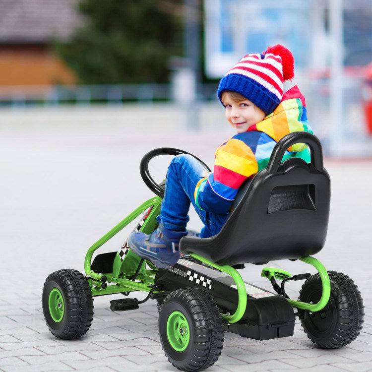 4 Wheel Pedal Powered Ride On Car with Adjustable Seat