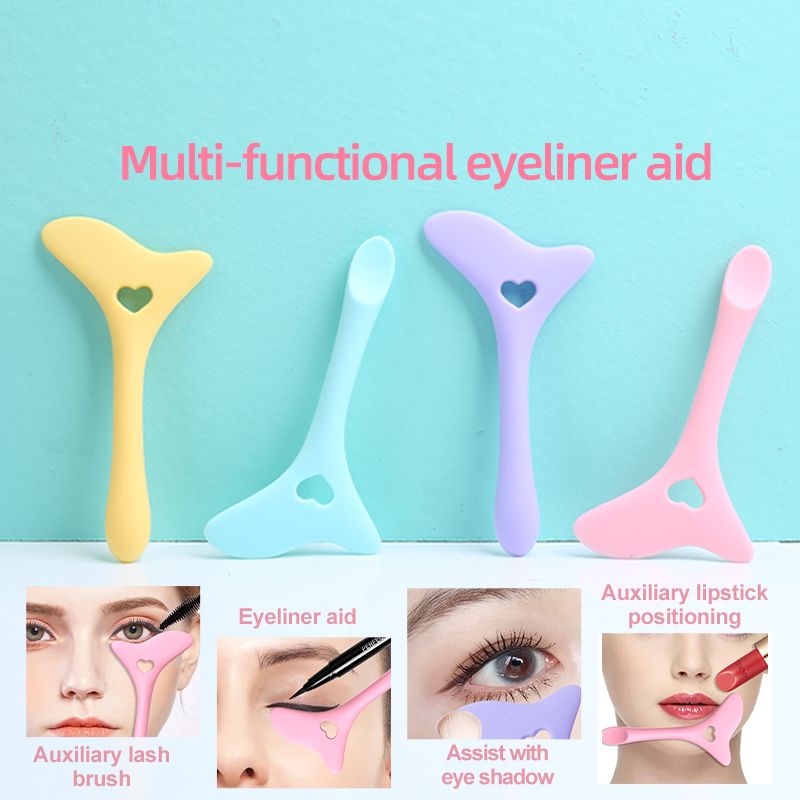 Eyeline Aid Eyeline, Stencils Silicone, Eyebrow Pencil Stencil Reusable Smoky Eyeshadow Multifunctional Eye Makeup Tool Kit, Quick Stencil Aid Eyeliners Molds Winged Tip Eyeliner Stencil