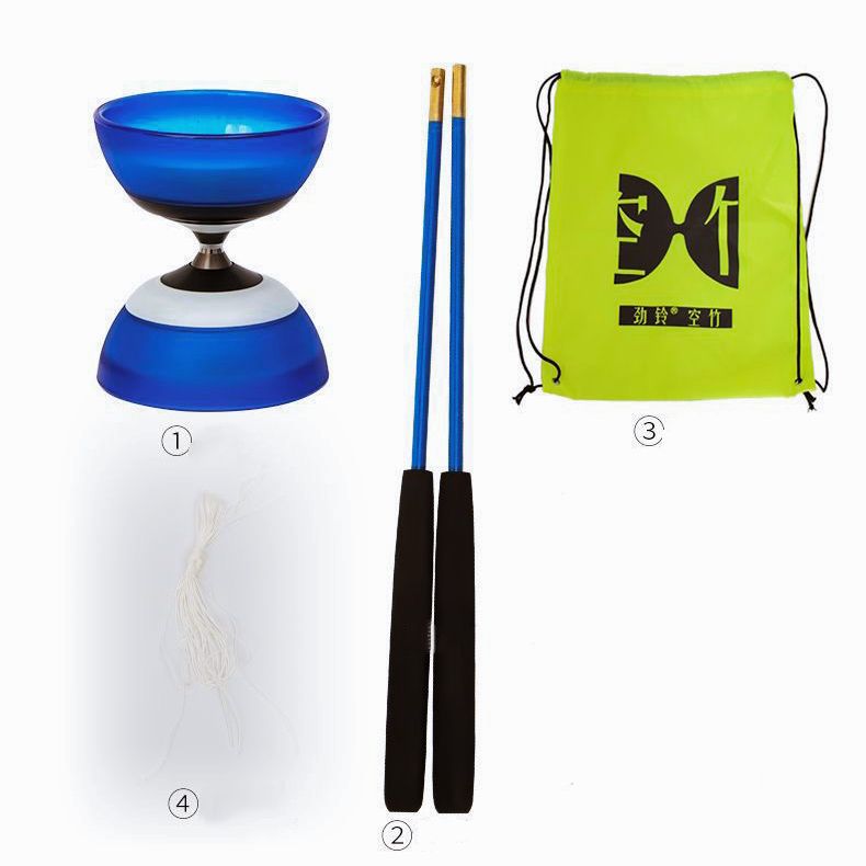 DSJUGGLING Fiberglass Diablo Sticks, Chinese Yoyo Diabolo Handsticks with Pro Slide diabolo String Set