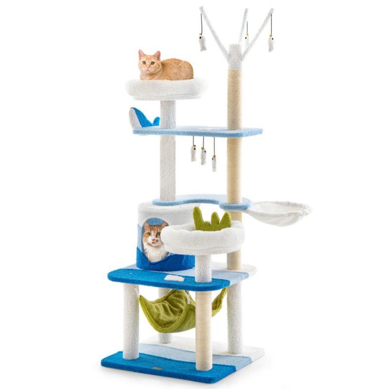 Multi-level Cat Tower with Sisal Covered Scratching Posts