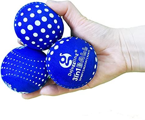 DSJUGGLING Washable Juggling Ball for Beginners, 60mm 100g Each 3in1 Multi-Function Balls Set of 3 | Water Skimming Balls Bounce On Water - Pool Ball & Beach Toys | Soft Bouncy Grip Training Ball Kit