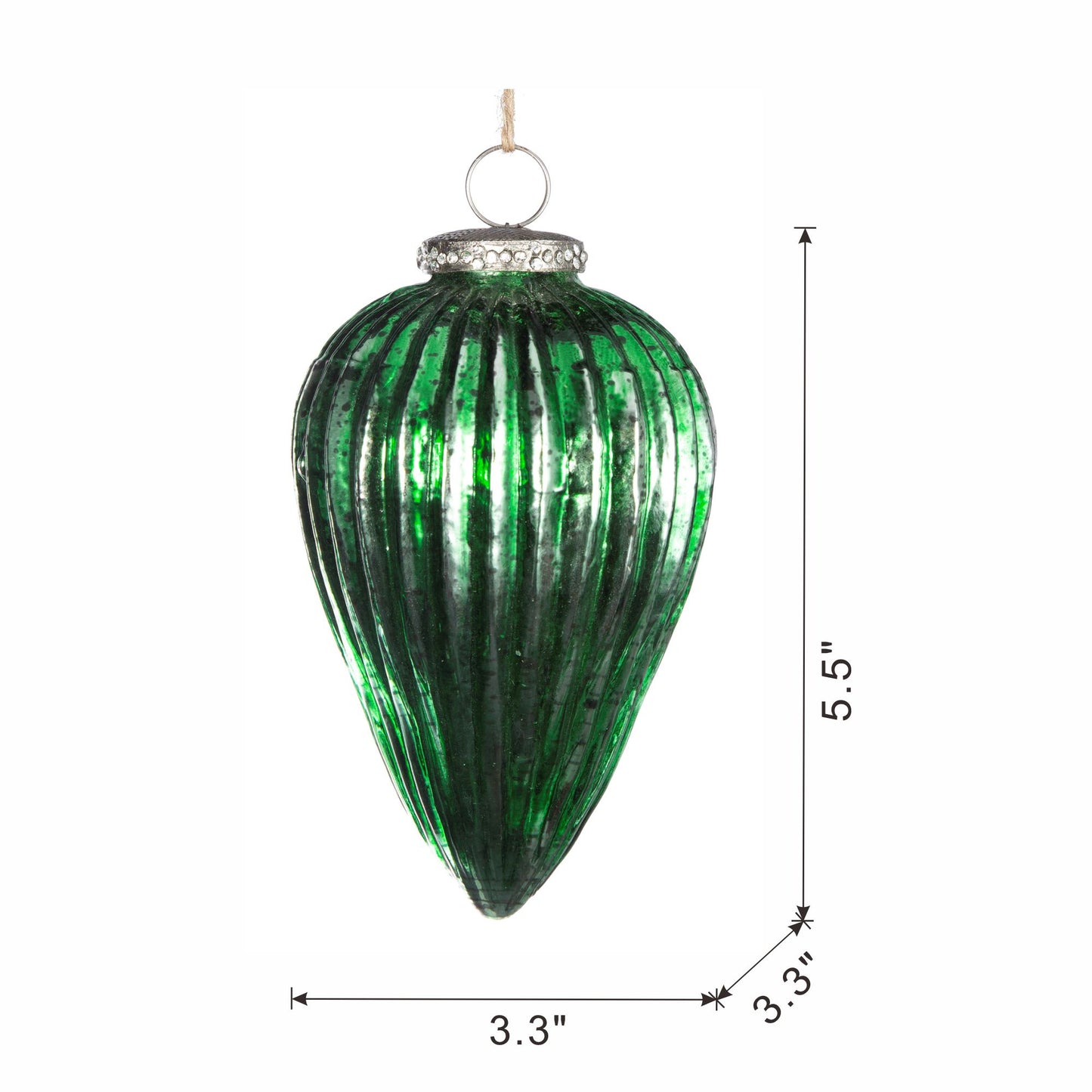 3.3X3.3X5.5" Tear Drop Ornament, Glass Decorative Hanging Christmas Tree Ornaments for Holiday Party Decorations, Set of 6