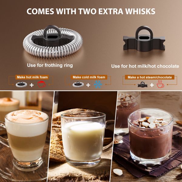 Milk Frother and Steamer, Electric Milk Warmer with Touch Screen, BIZEWO 4 IN 1 Automatic Stainless Steel Steamer for Coffee , Latte, Hot Chocolates