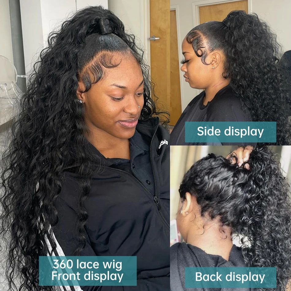 Deep Wave Frontal Wig 13x4 13x6 Hd Transparent Lace Frontal Wig Glueless 5X5 4X4 Wig 28 30 Inch Curly Lace Front Human Hair Wigs