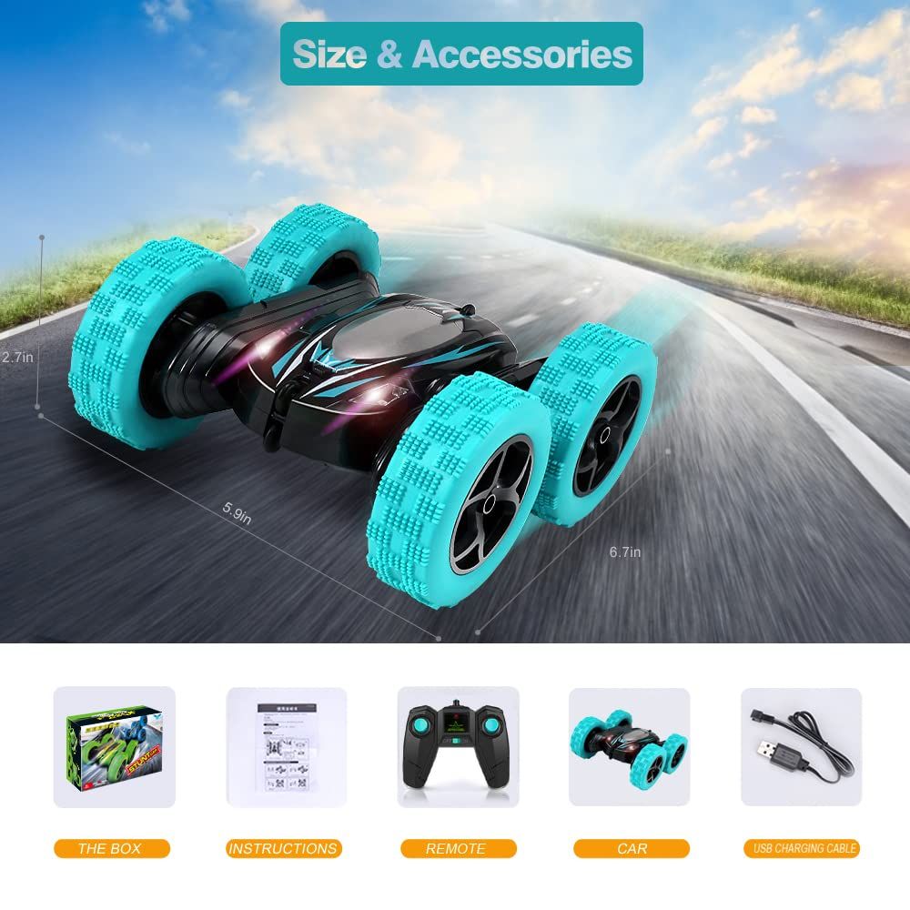 Rc Stunt Cars: Double Sided 360°Flip Rotating 4WD Race Car Toy For Outdoor & Indoor Birthday Gift