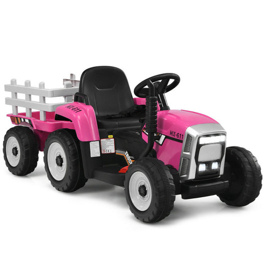 12V Ride on Tractor with 3-Gear-Shift Ground Loader for Kids 3+ Years Old