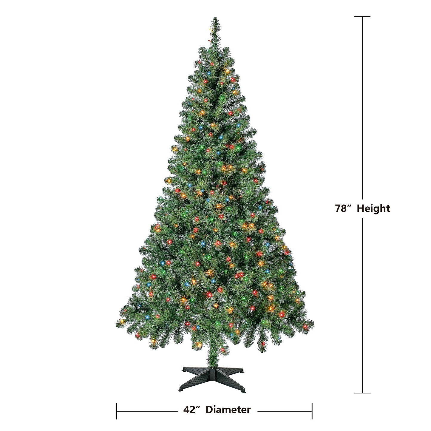 6.5\" pre-gloss black Madison pine artificial Christmas tree, clear LED lights, Christmas, Christmas Eve