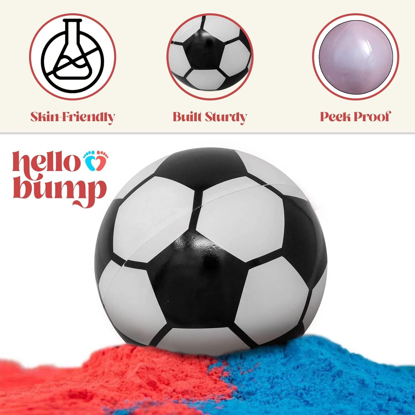 Gender Reveal Soccer Kit with Large 72 inch Balloons and Stickers Soccer Gender Reveal Games with Powder (Pink & Blue) Baby Shower Party Supplies and Gender Reveal Ideas 1 Full Kit