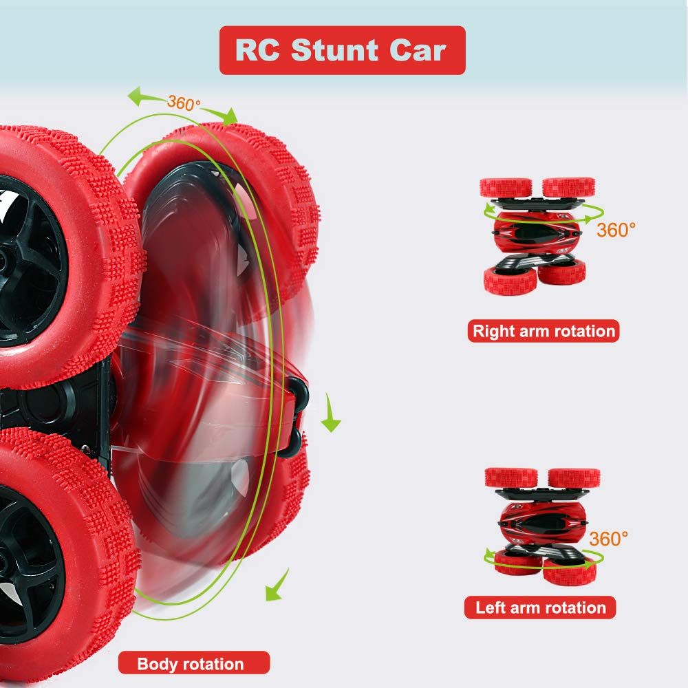 Rc Stunt Cars: Double Sided 360°Flip Rotating 4WD Race Car Toy For Outdoor & Indoor Birthday Gift