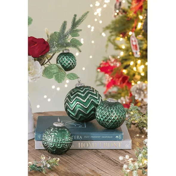 D3.9 Christmas Ball Ornaments, Glass Decorative Hanging Ball Christmas Tree Ornaments For Holiday Party Decorations, Set Of 6