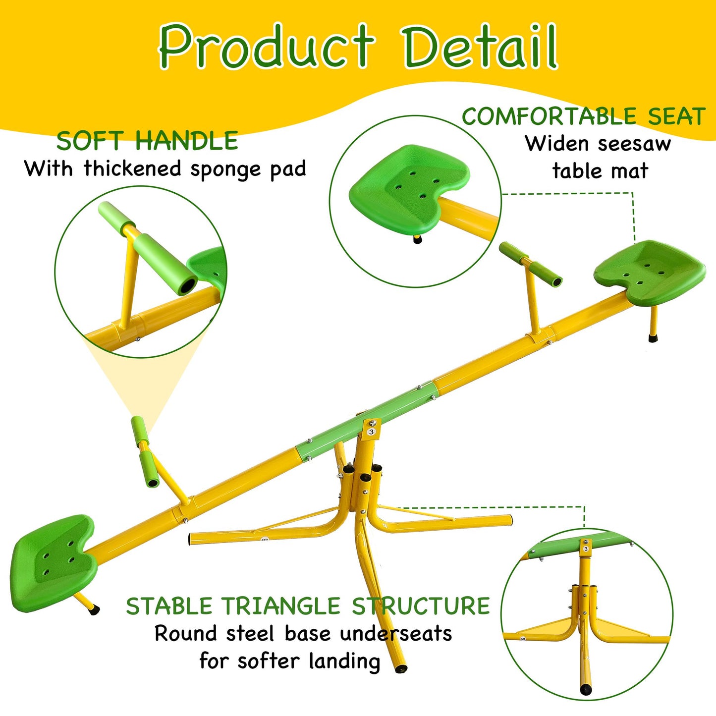 Garden kids Playground Seesaw Steel Outdoor Seesaw 360 Degree Rotation Seesaw Playground Equipment