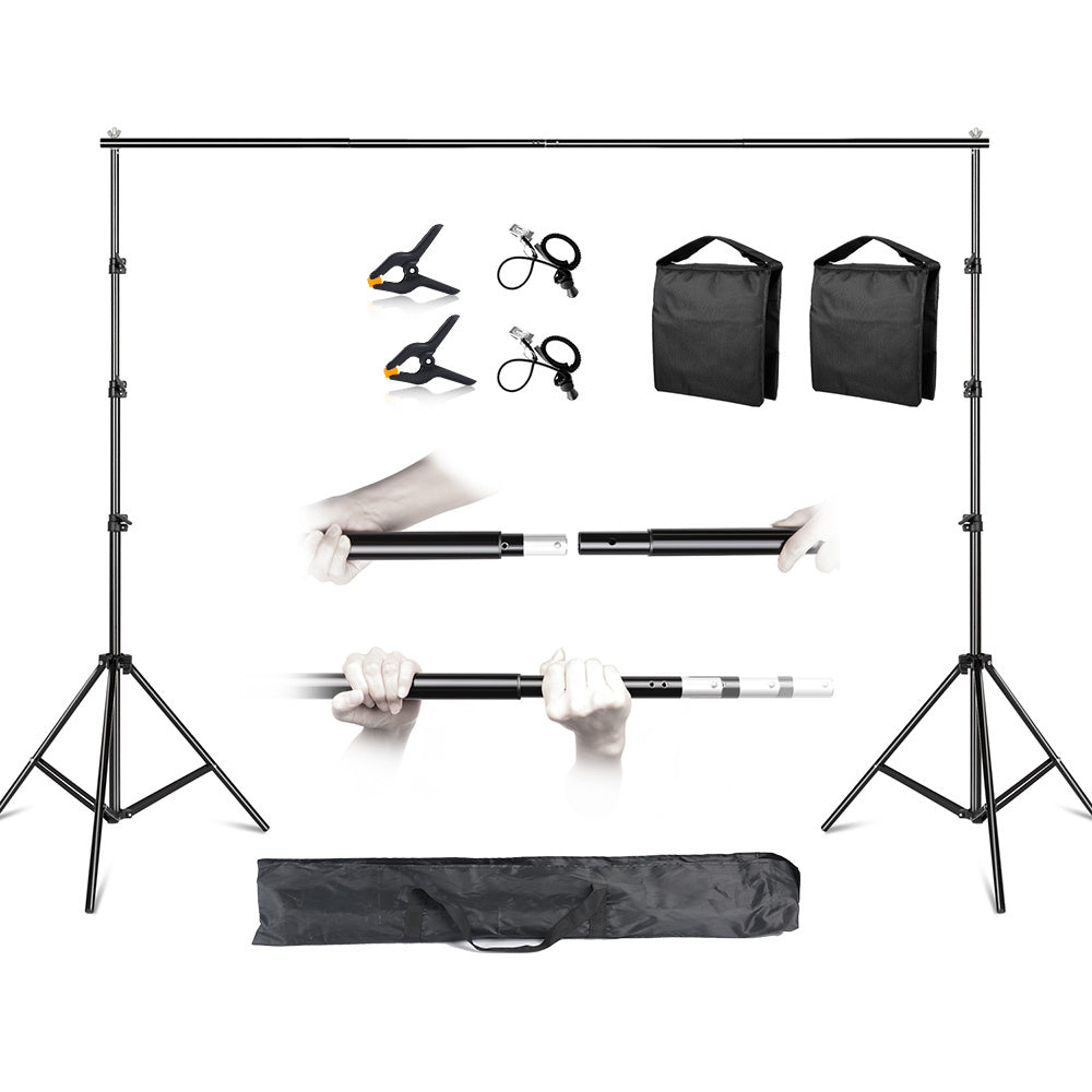 2x3M Photography Studio Background Backdrop Support Stand Adjustable Support System Kit with Carrying Bag