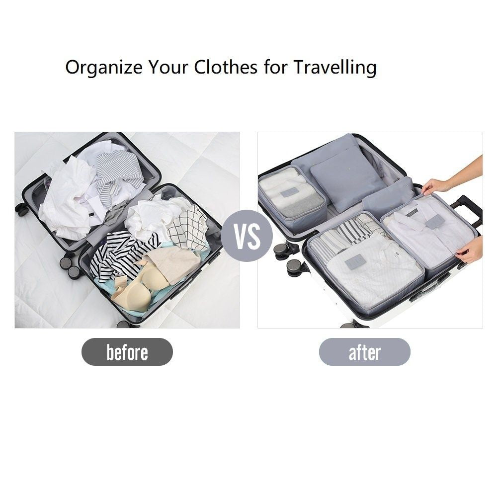 9 pcs/set Clothing storage bag, travel luggage storage bag, clothing packaging box, a good helper for home and travel organization