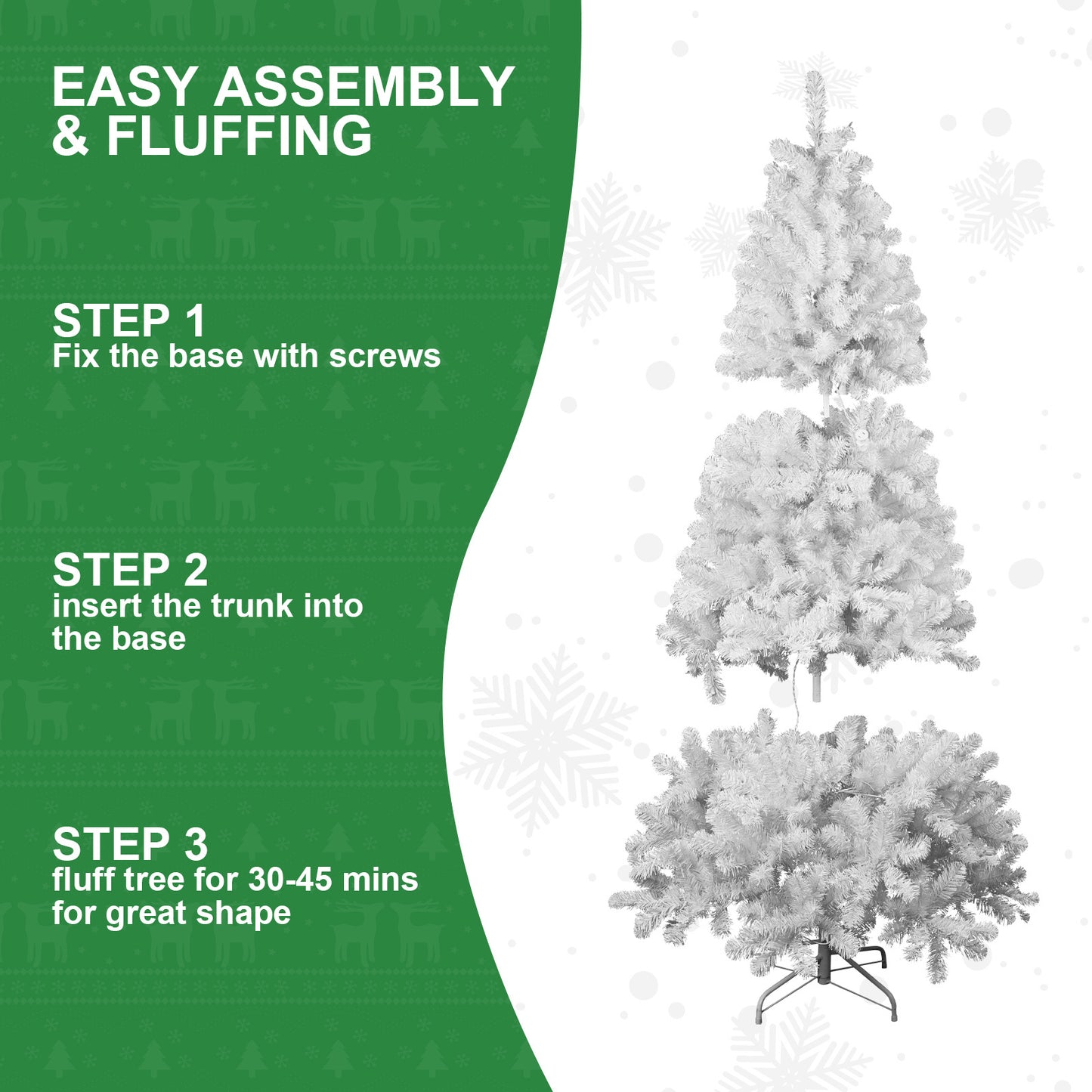 5ft PVC White Christmas Tree ,Environmentally Friendly Fireproof Artificial Christmas Tree