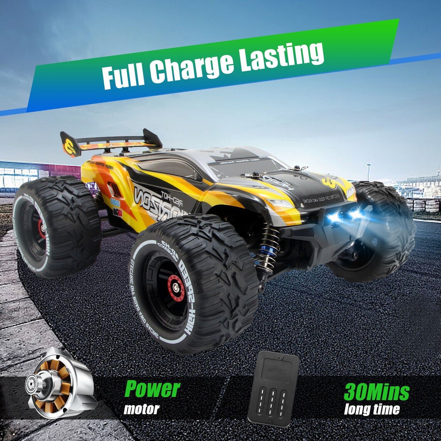 2024 NEW 4DRC H3 1:16 75+ KM/H Large RC Car Remote Control Off Road Truck 4WD RC Cars for Kids,for Boys and Girls.Christmas presents for the children