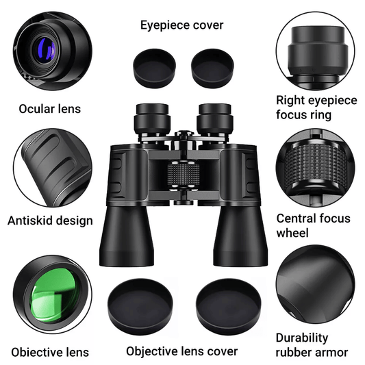 180x100 High Power Military Binoculars Day Night Vision Compact Waterproof Binoculars For Bird Watching Hunting Travel Football Games Stargazing With Carrying Case And Strap