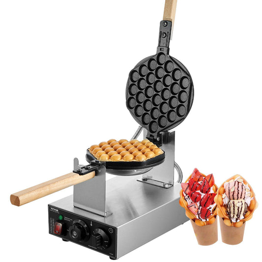 VEVOR Commercial Bubble Waffle Maker Egg Pancake Baker Machine 1400W Non-Stick