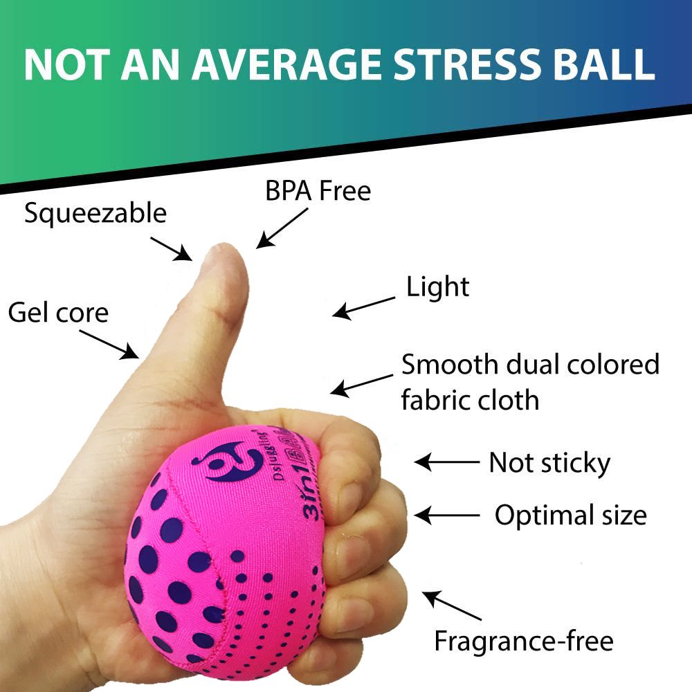 DSJUGGLING Washable Juggling Ball for Beginners, 60mm 100g Each 3in1 Multi-Function Balls Set of 3 | Water Skimming Balls Bounce On Water - Pool Ball & Beach Toys | Soft Bouncy Grip Training Ball Kit