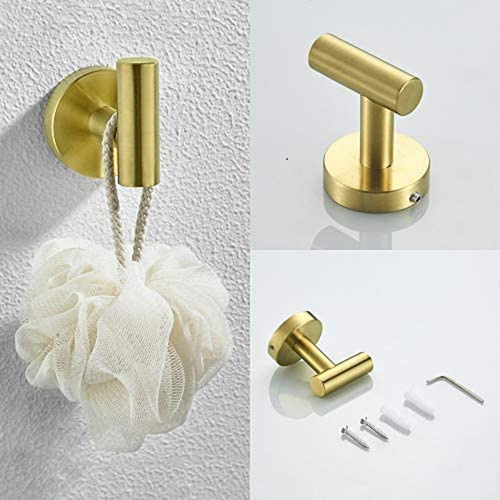 3-Piece Bathroom Hardware Set with Toilet Paper Holder, Towel Ring, Adjustable Towel Bar, Wall Mount Bath Accessory Set RT