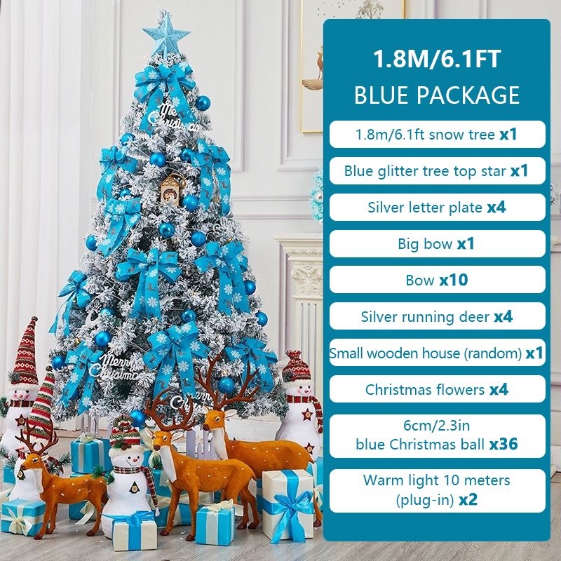 6FT/7FT Snow Flocked Christmas Tree, Artificial Faux-Pine Xmas Tree with Premium PVC Needles, Foldable Metal Stand, Full Hinged Christmas Tree Holiday Décor for Indoor & Outdoor (6FT)