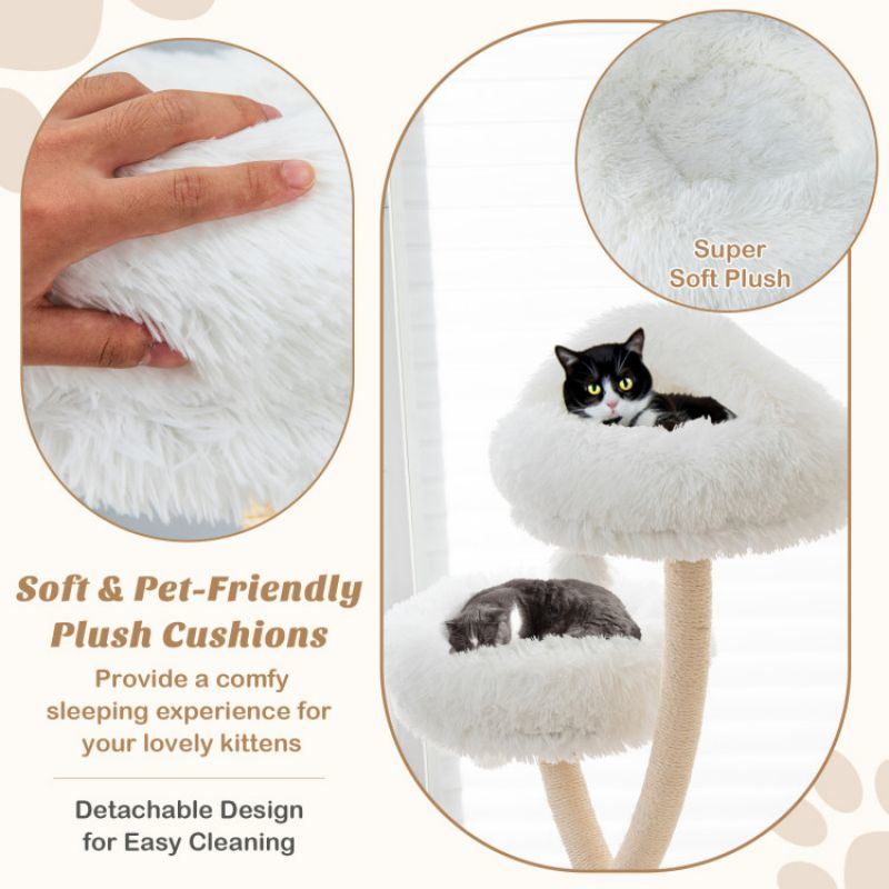 70 Inch Tall Cat Tree 4-Layer Cat Tower with 3 Perches and Dangling Balls