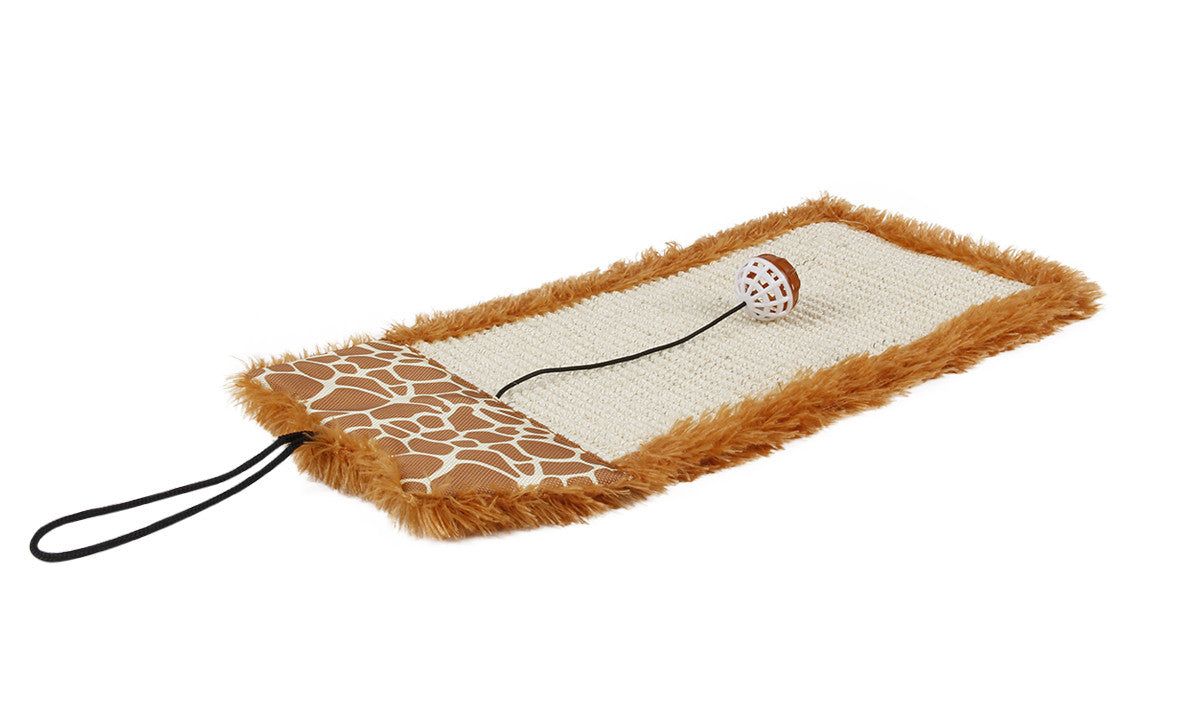 Pet Life 'Scrape-Away' Eco-Natural Sisal And Jute Hanging Carpet Cat Scratcher With Toy