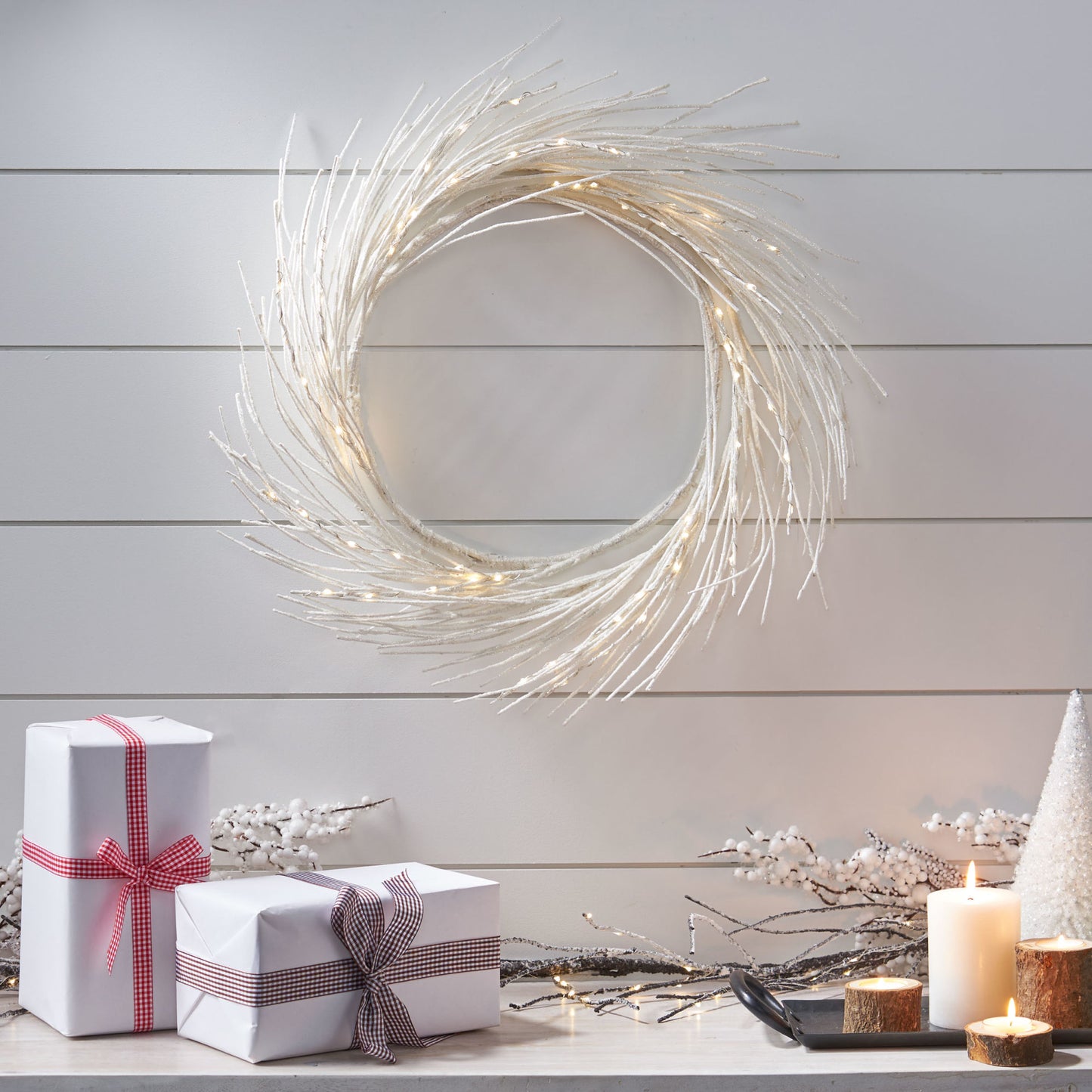 24" PAPER Wreath WITH LED LIGHTS