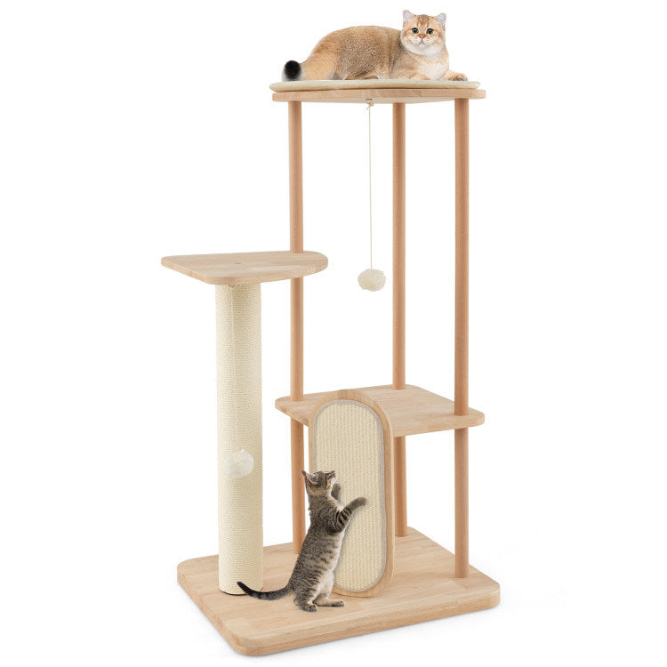 Multi-level Modern Cat Tower with Scratching Board and Post