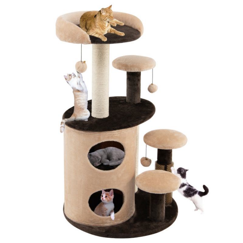 40 Inch Cat Tree Tower Multi-Level Activity Tree with 2-Tier Cat-Hole Condo