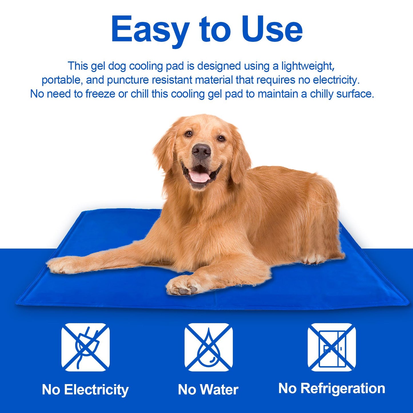 Dog Cooling Mat, Pet Cooling Mat for Dogs and Cats, Pressure Activated Dog Cooling Pad, No Water or Refrigeration Needed, Non-Toxic Gel