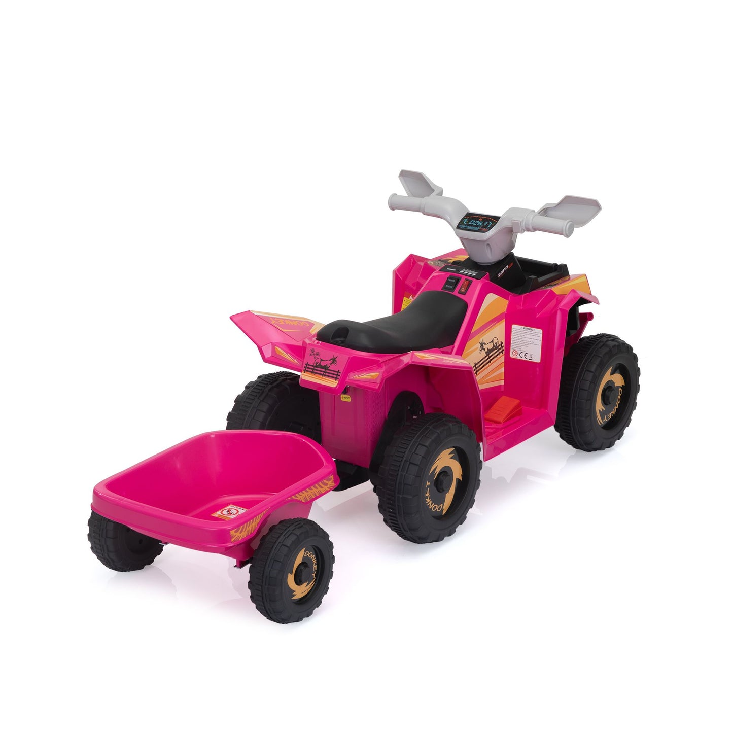 Children's Beach Car - with Trailer - Pink