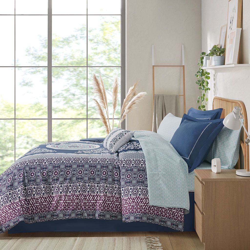 Twin Boho Comforter Set with Bed Sheets