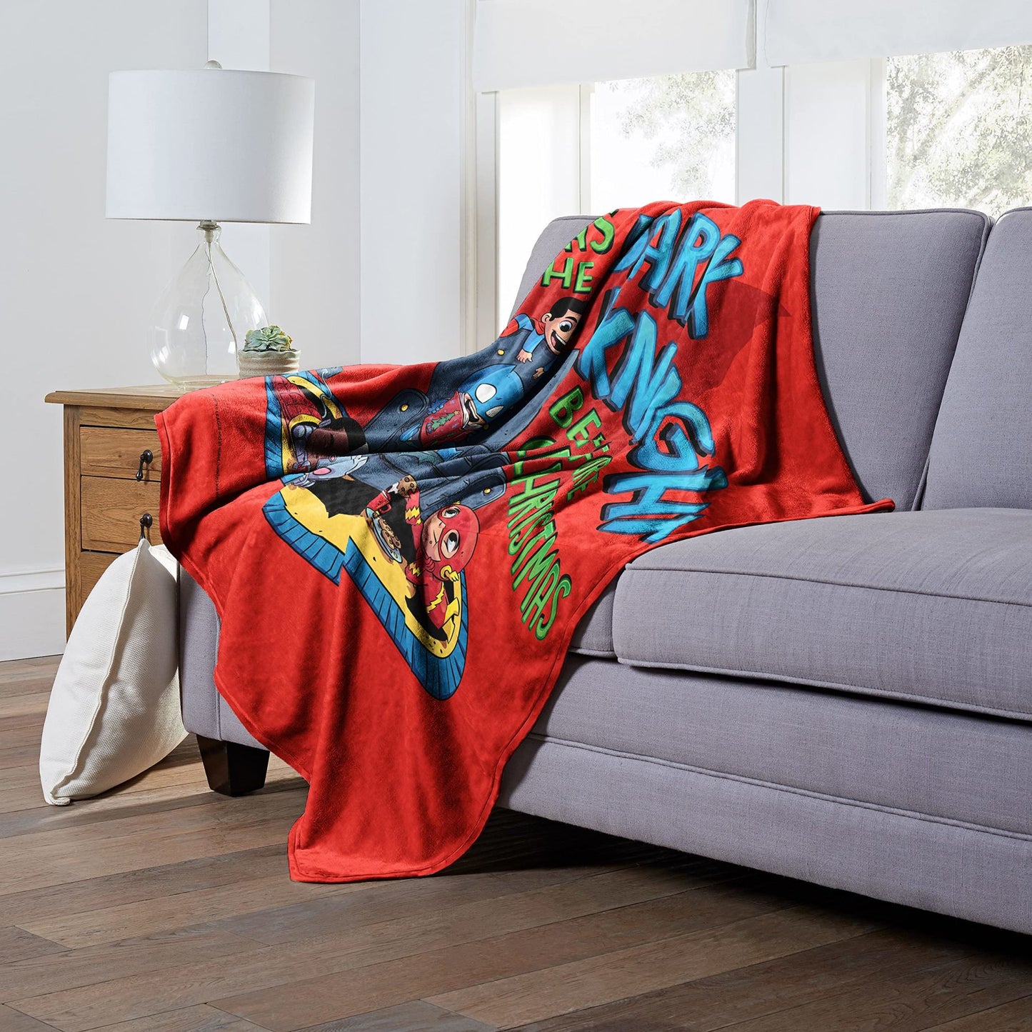 DC Comics Justice League Silk Touch Throw Blanket, 50" x 60", Dark Knight Before Christmas