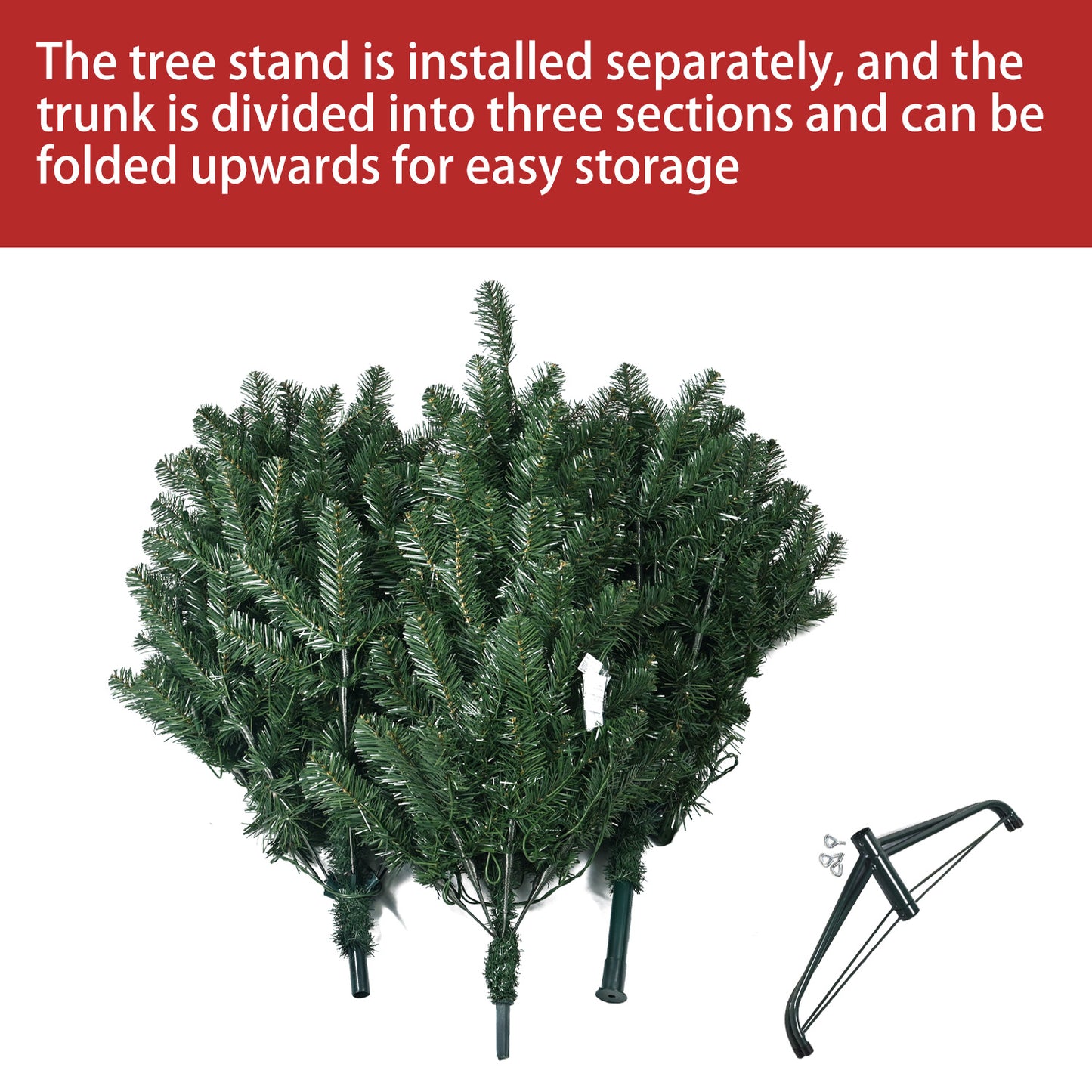 8ft PVC Hinged Green Tree Environmentally Friendly Fireproof Artificial Christmas Tree