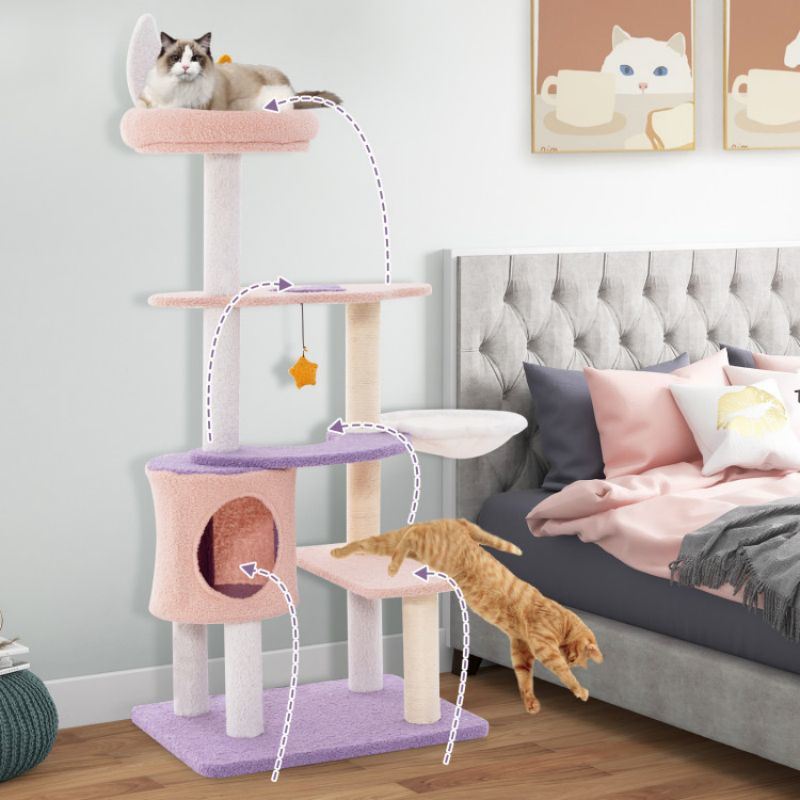 Multi-level Cat Tower with Sisal Covered Scratching Posts