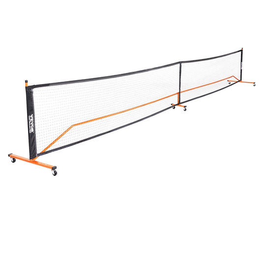 VEVOR Pickleball Net Set, 22FT Regulation Size Portable Pickleball System with Bags, Balls, Paddles, Wheels, and Court Lines, Weather Resistant Metal Frame & PE Net, for Outdoor Backyard Driveway