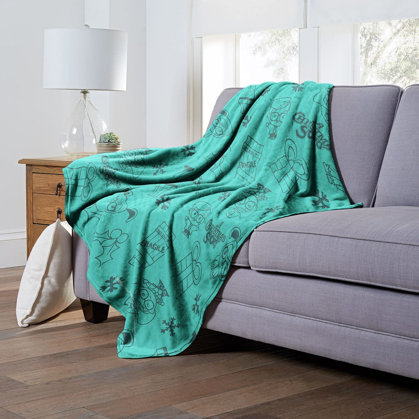 A Christmas Story Silk Touch Throw Blanket, 50" x 60", Blue Christmas