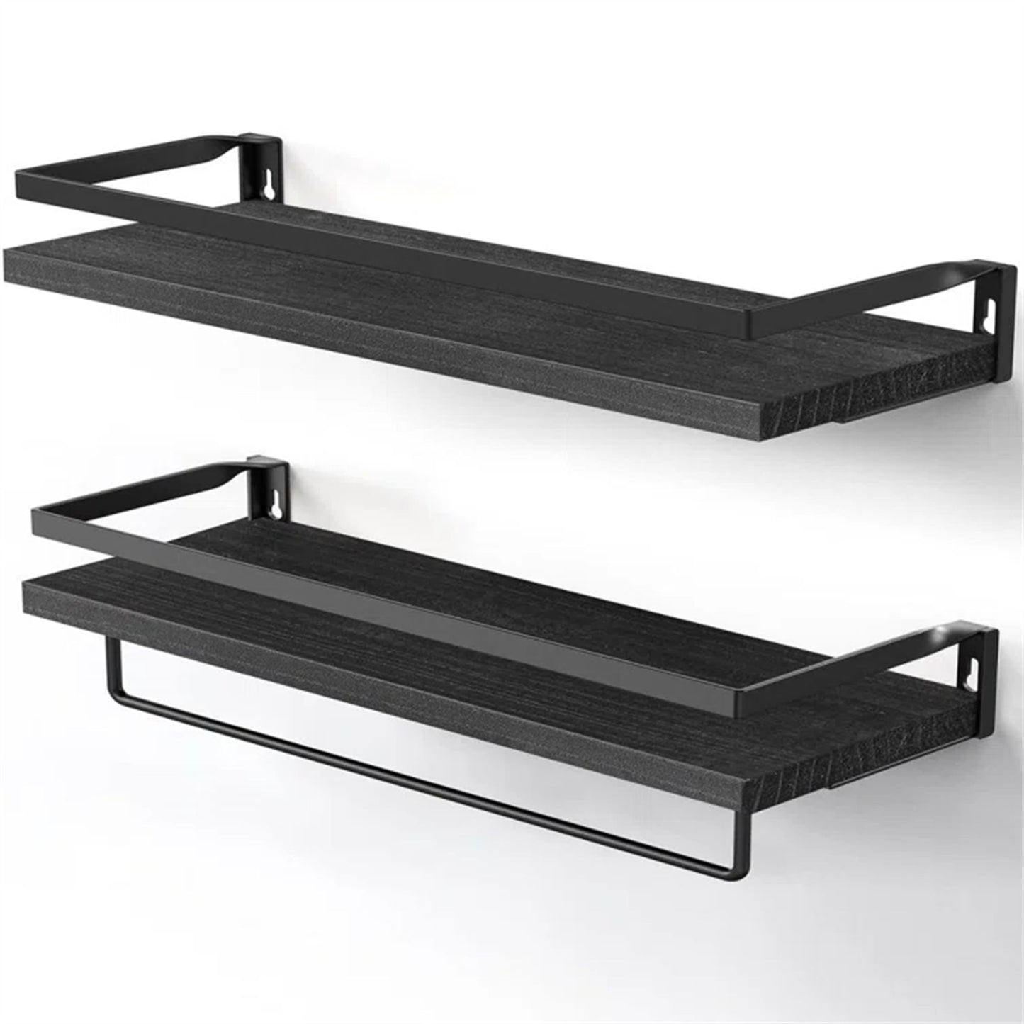 Bathroom Shelf with Towel Bar Set of 2