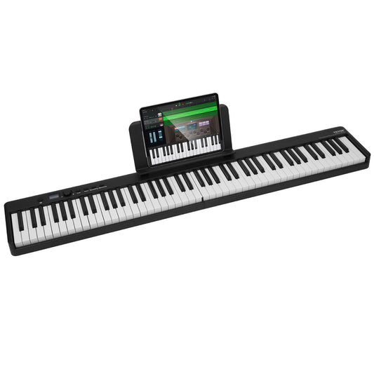 VEVOR 88 Key Folding Keyboard Piano Portable Foldable Piano Bluetooth MIDI Black