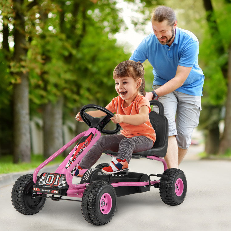 4 Wheel Pedal Powered Ride On Car with Adjustable Seat