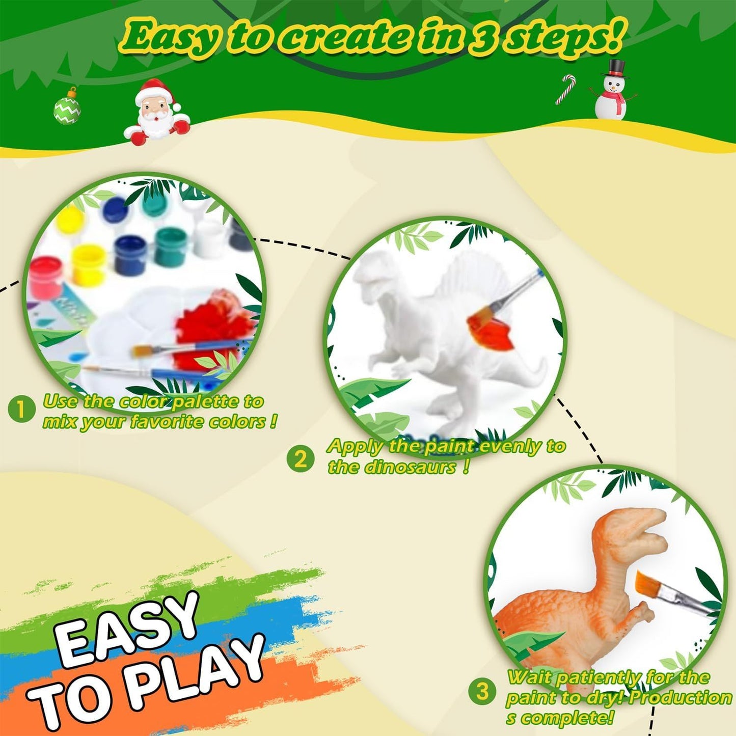 Kids Arts Crafts Set Dinosaur Toys Painting Kit,Painting Toys Gifts for 6 to18 Year Old Boys Kids Girls Toddlers Advent Calendar