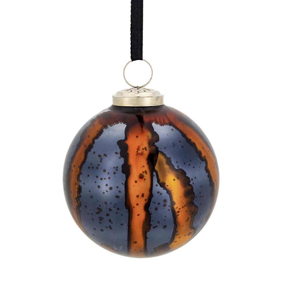 D3.9" Christmas Ball Ornaments, Glass Decorative Hanging Ball Christmas Tree Ornaments for Holiday Party Decorations, Set of 6