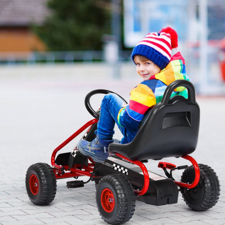 4 Wheel Pedal Powered Ride On Car with Adjustable Seat