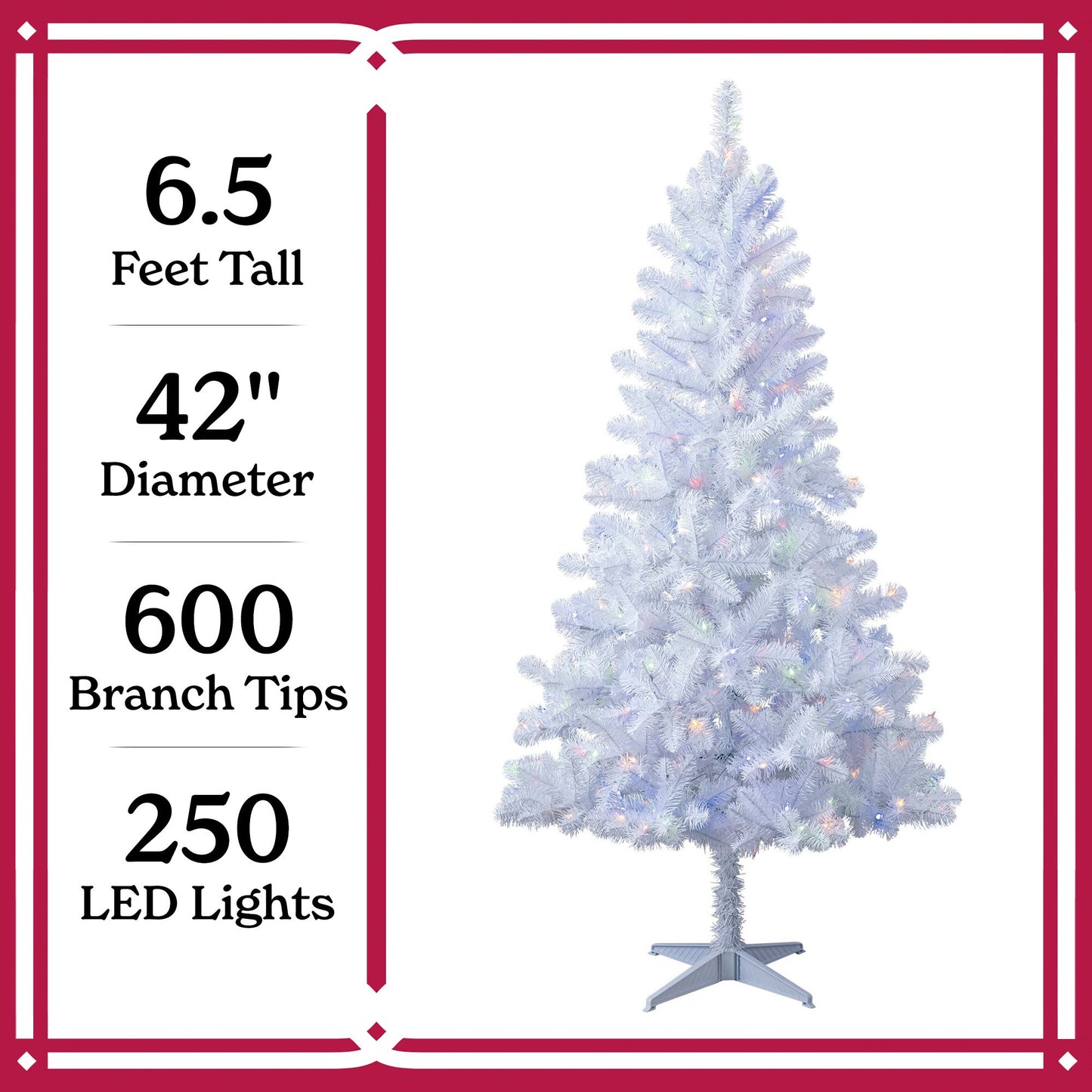 6.5\" pre-gloss black Madison pine artificial Christmas tree, clear LED lights, Christmas, Christmas Eve