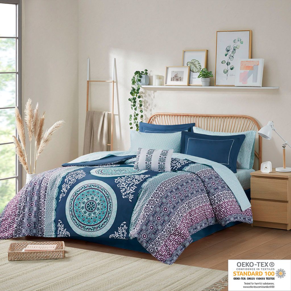 Twin Boho Comforter Set with Bed Sheets