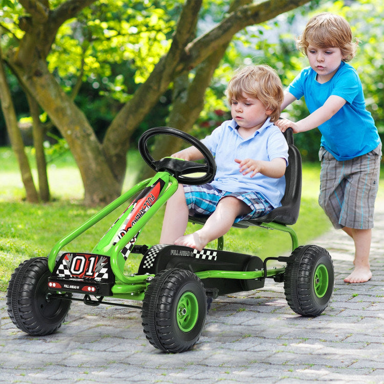 4 Wheel Pedal Powered Ride On Car with Adjustable Seat