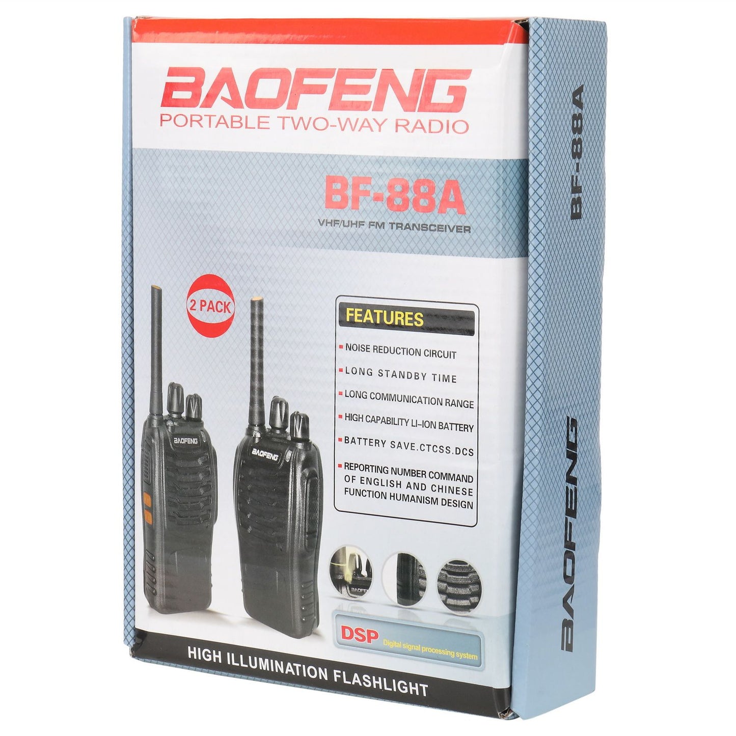 Baofeng BF-88A 5W FRS Frequency Handheld Walkie Talkie Black (2pcs/Pair)