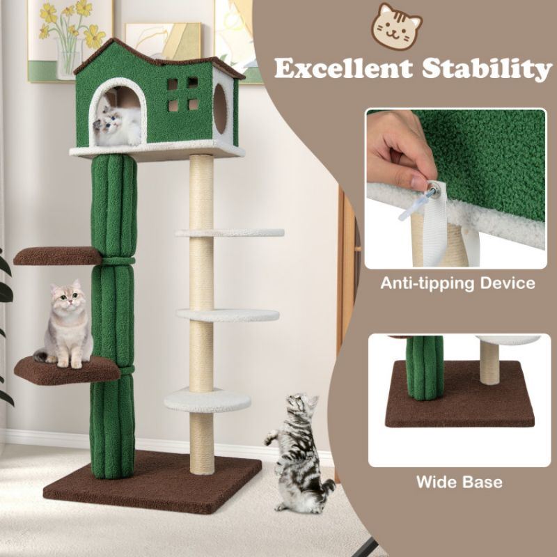 Multi-level Cat Tree with Condo andand Anti-tipping Device